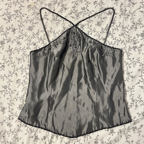 Davids Bridal Silver Embellished Halter Neck Corset Top - Picture 3 of 9